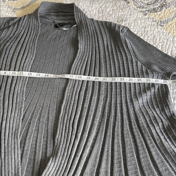 Lane Bryant Gray Ribbed Open Front Sweater - Picture 8 of 12